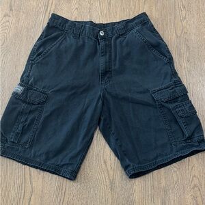Wrangler Originals Cargo Shorts Mens 30 Black Utility Pocket Workwear Casual